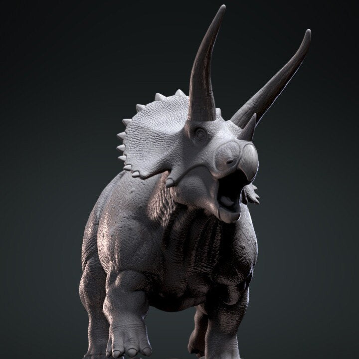 Triceratops Walking - UNPAINTED - Clynche Art