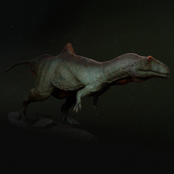 Concavenator chasing - UNPAINTED - Dino and Dog Miniatures