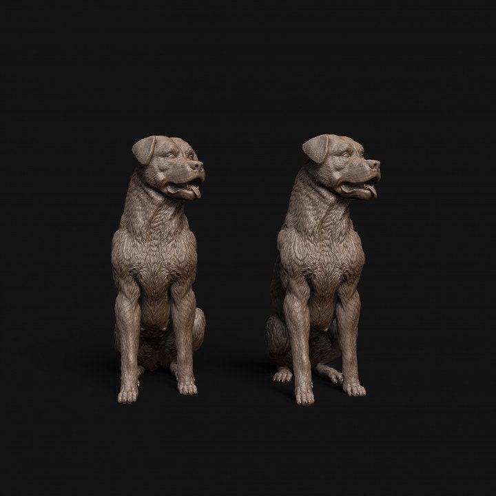 Rottweiler dog sitting - Dino and Dog Miniatures