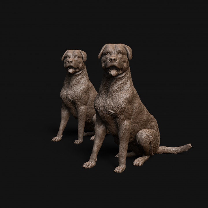 Rottweiler dog sitting - Dino and Dog Miniatures