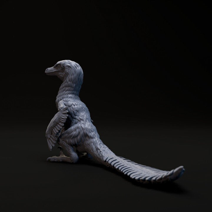 Velociraptor sitting - UNPAINTED - Dino and Dog Miniatures