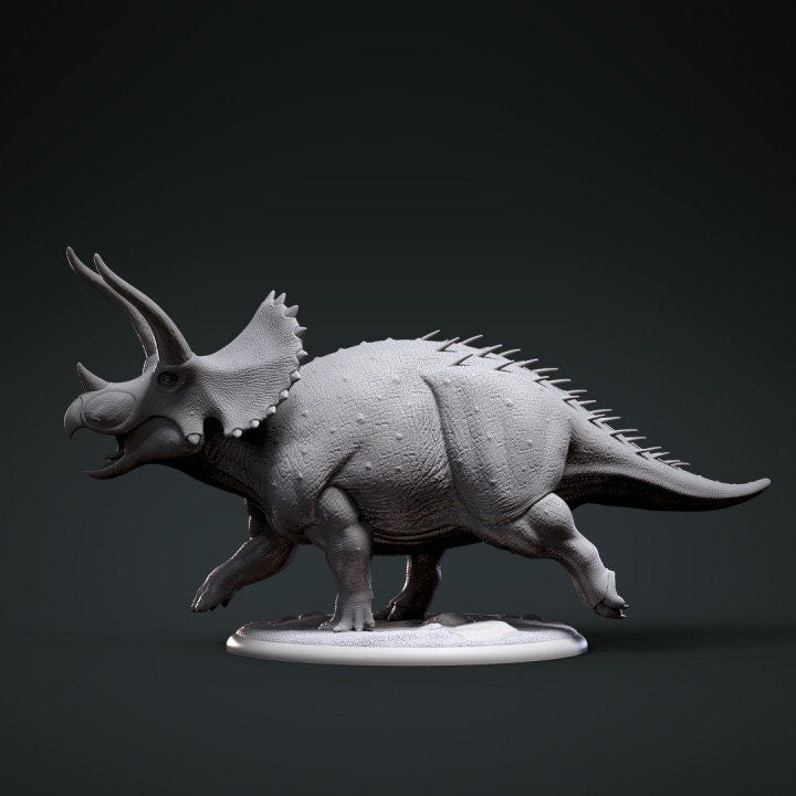 Triceratops Walking - UNPAINTED - Clynche Art