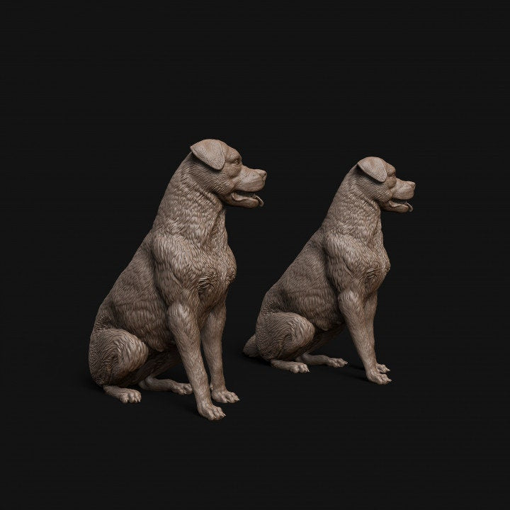 Rottweiler dog sitting - Dino and Dog Miniatures