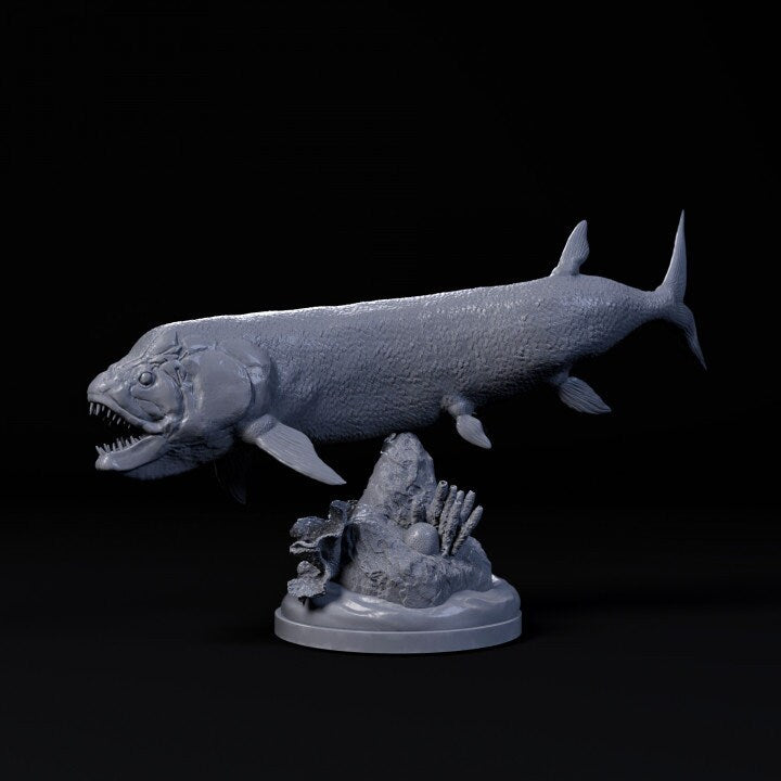 Xiphactinus swimming - UNPAINTED - Dino and Dog Miniatures