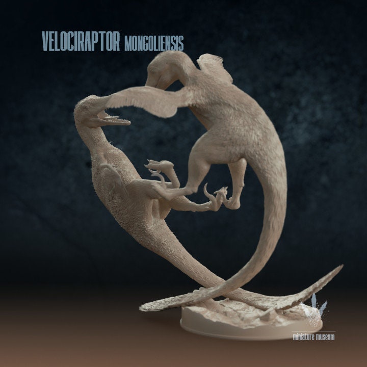 Velociraptor mongoliensis : Fighting - UNPAINTED - Miniature Museum
