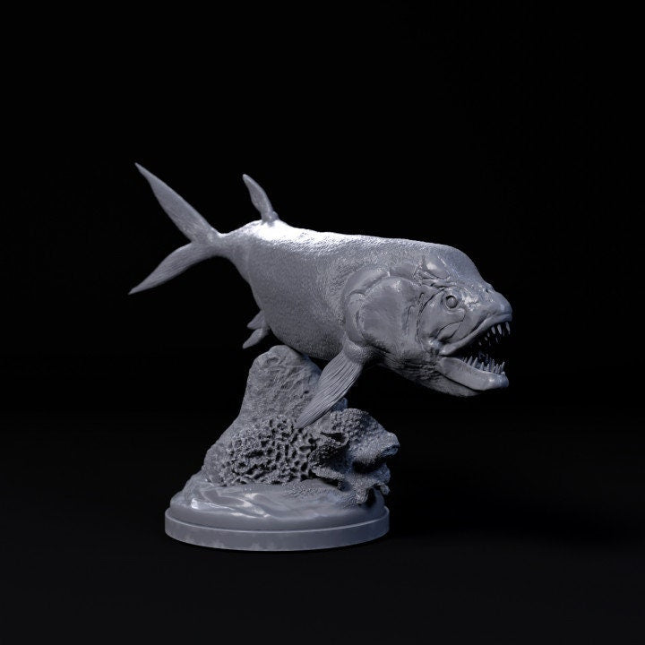 Xiphactinus swimming - UNPAINTED - Dino and Dog Miniatures