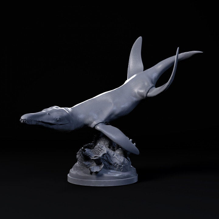 Liopleurodon swimming - UNPAINTED - Dino and Dog Miniatures