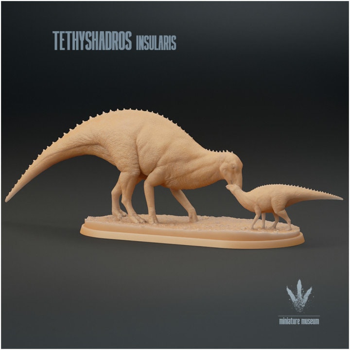 Tethyshadros insularis : Family - UNPAINTED - Miniature Museum