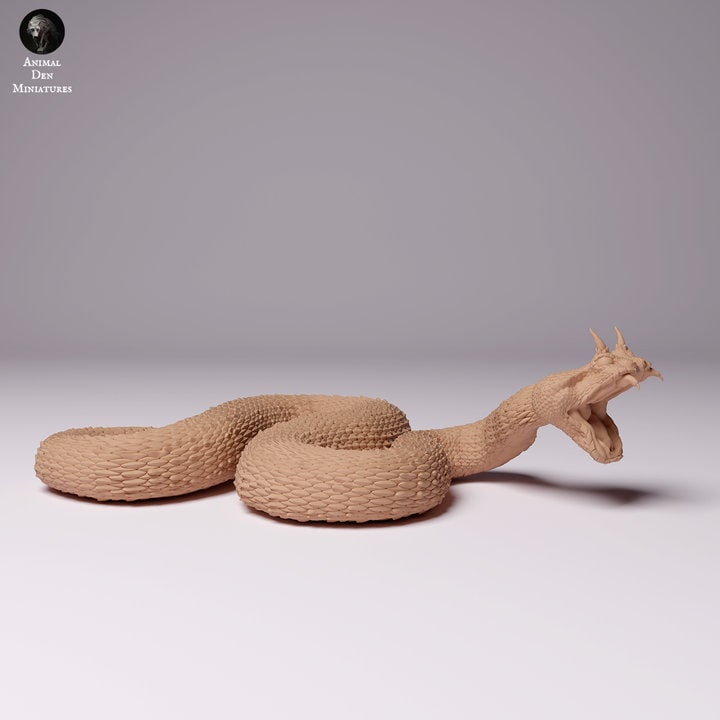 Saharan Horned Viper Attack - UNPAINTED - Animal Den Miniatures