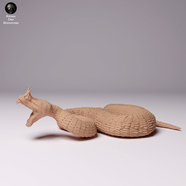 Saharan Horned Viper Attack - UNPAINTED - Animal Den Miniatures