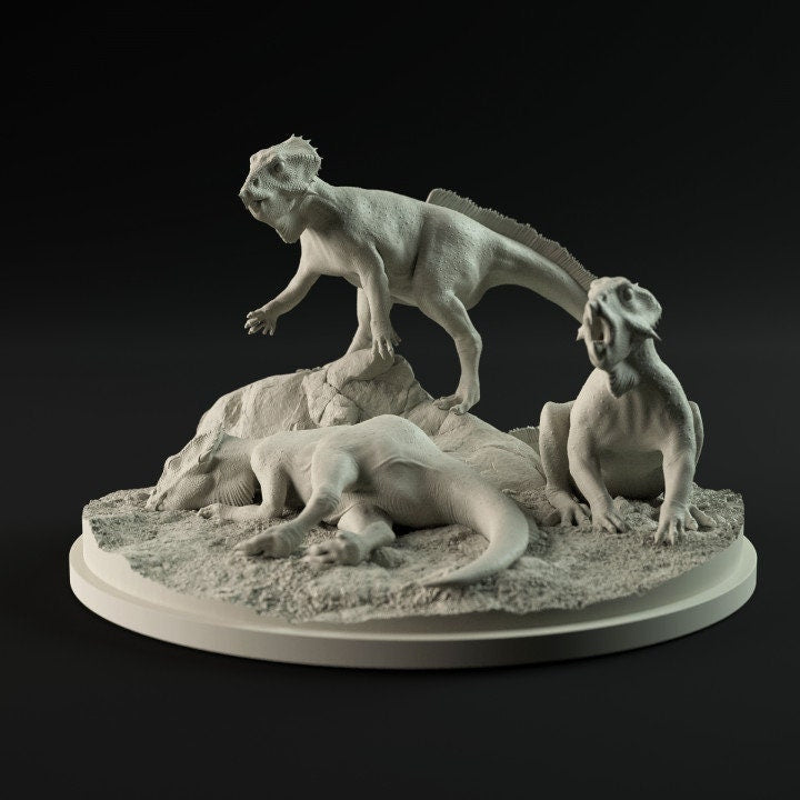 Aquilops group - UNPAINTED - Dino and Dog Miniatures