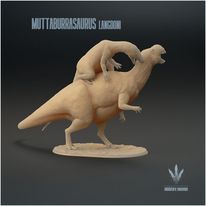 Muttaburrasaurus langdoni : Australovenator Attack - UNPAINTED - Miniature Museum