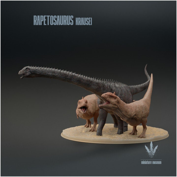 Rapetosaurus krausei : Majungasaurus Attack - UNPAINTED - Miniature Museum