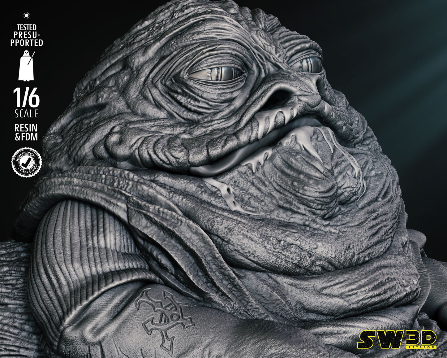 Jabba Sculpture - UNPAINTED FAN ART - Star Wars 3D Models
