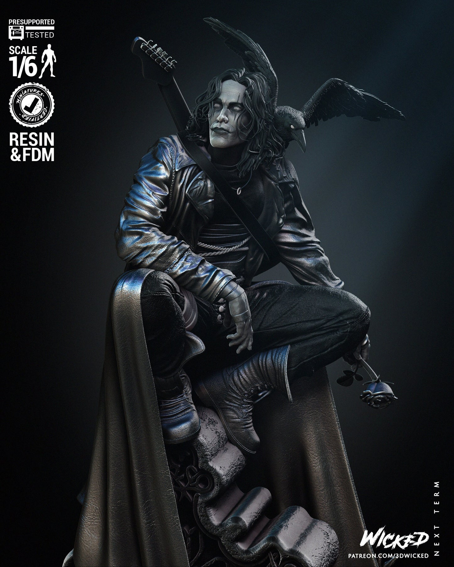 The Crow Sculpture - UNPAINTED FAN ART - Wicked 3D Models