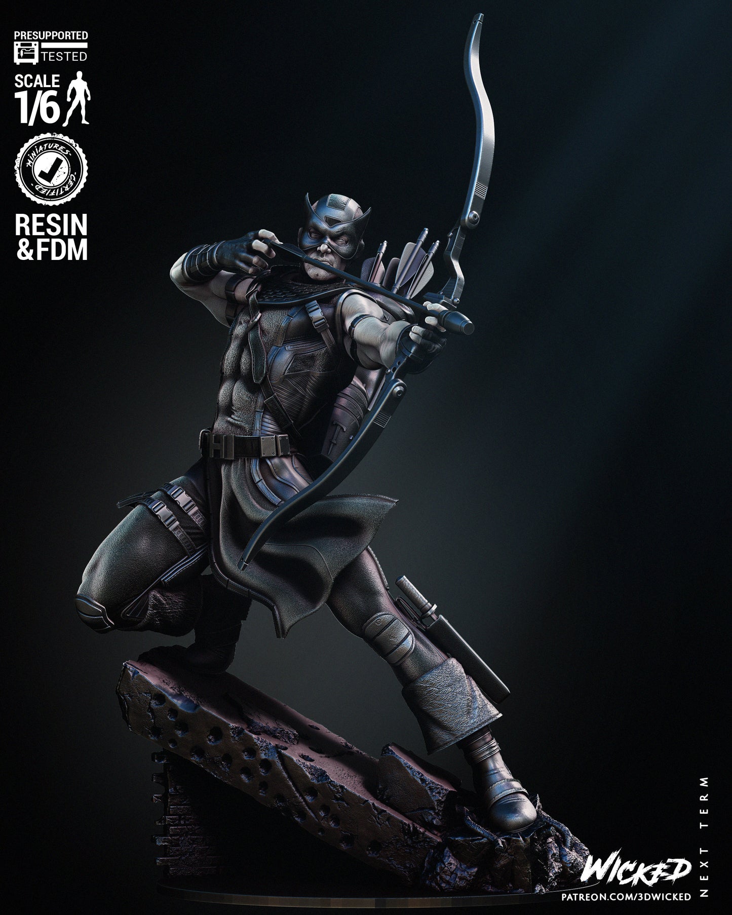 Hawkeye - UNPAINTED FAN ART - Wicked 3d prints