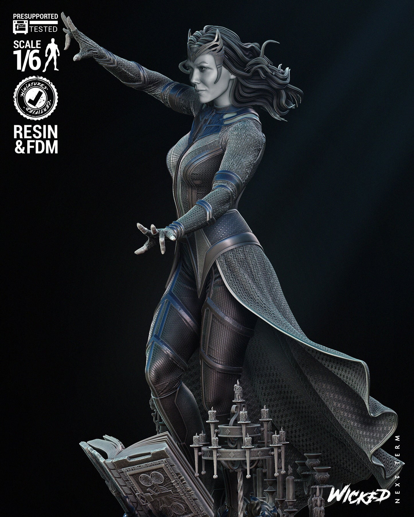 Scarlet Witch Sculpture - UNPAINTED FAN ART - Wicked 3d prints