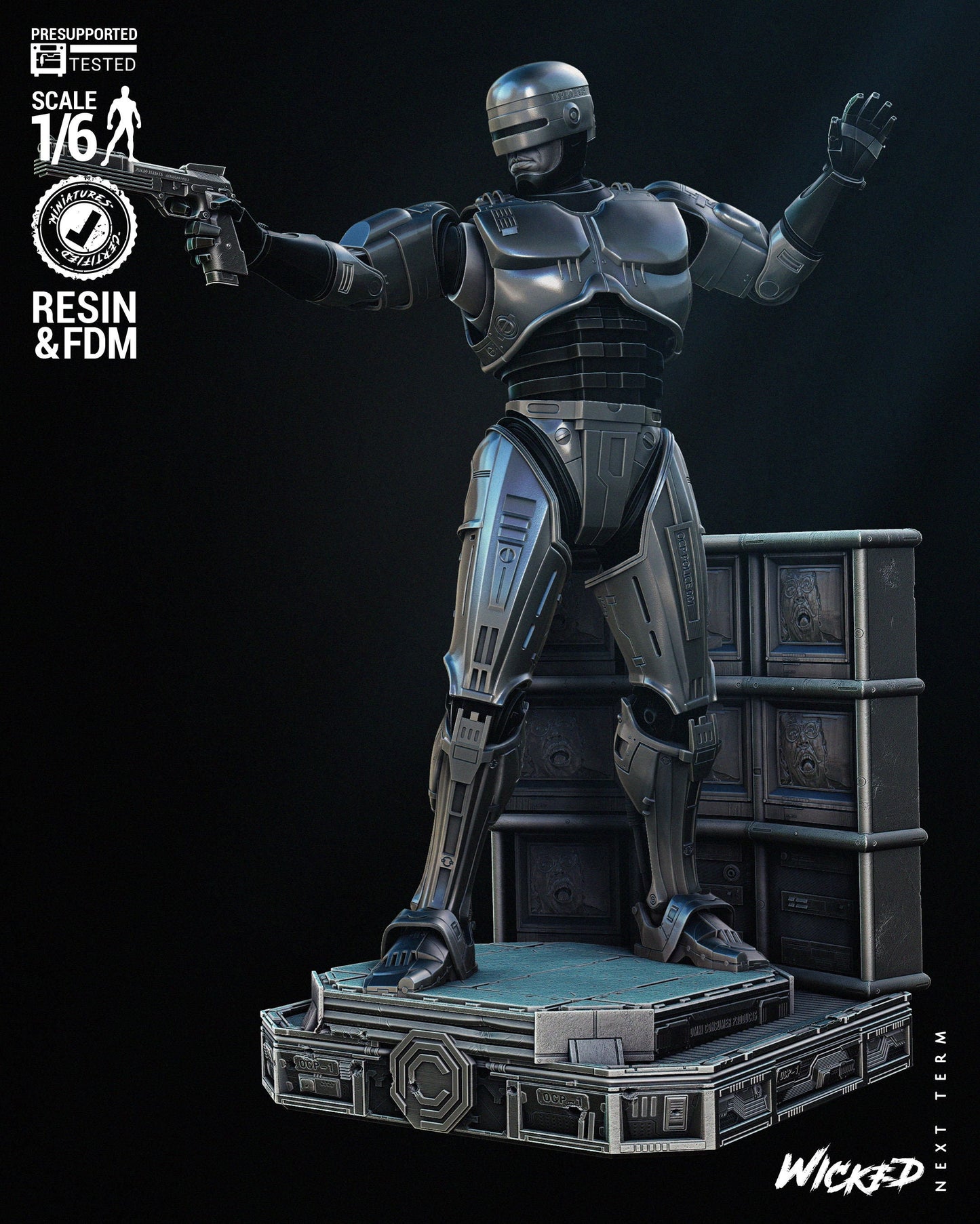 Robocop Sculpture - UNPAINTED FAN ART - Wicked 3D Models