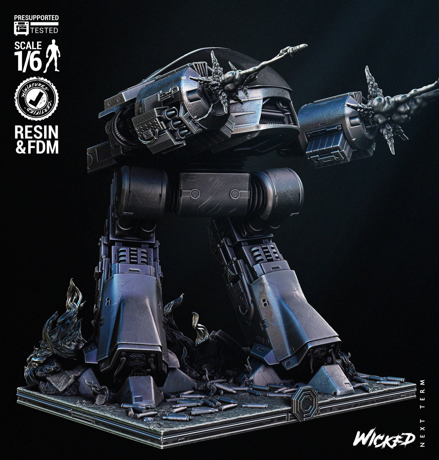 ED 209 Sculpture - UNPAINTED Fan Art - Wicked 3D Models