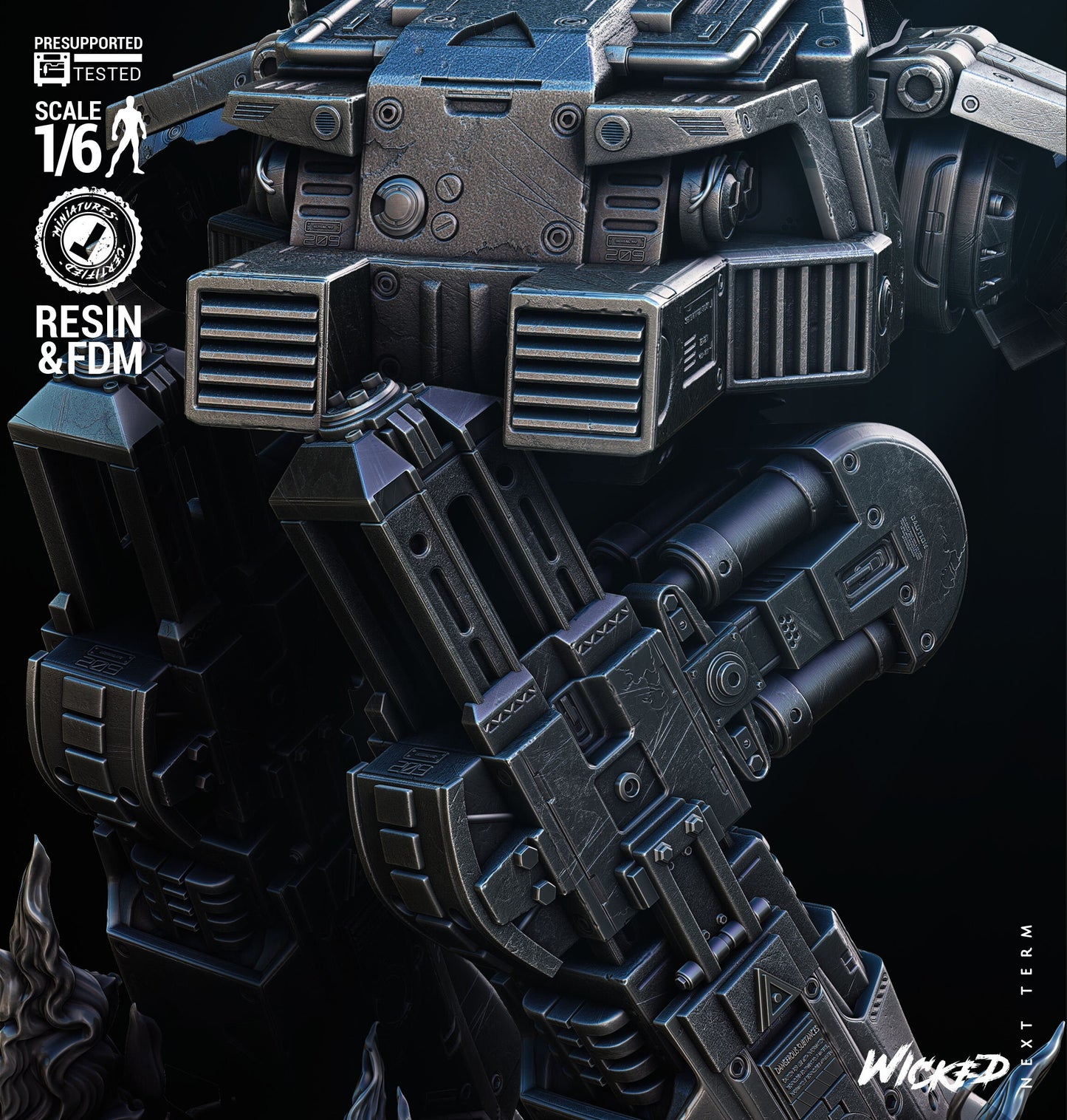 ED 209 Sculpture - UNPAINTED Fan Art - Wicked 3D Models