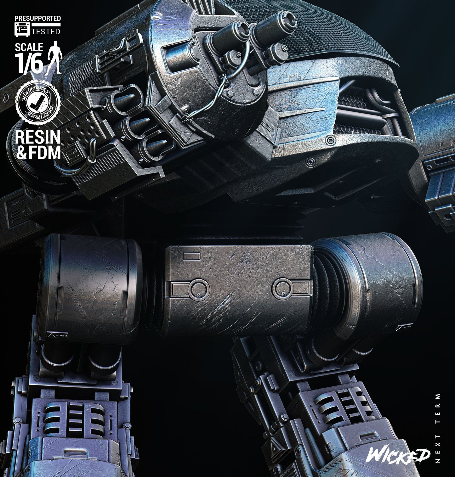 ED 209 Sculpture - UNPAINTED Fan Art - Wicked 3D Models