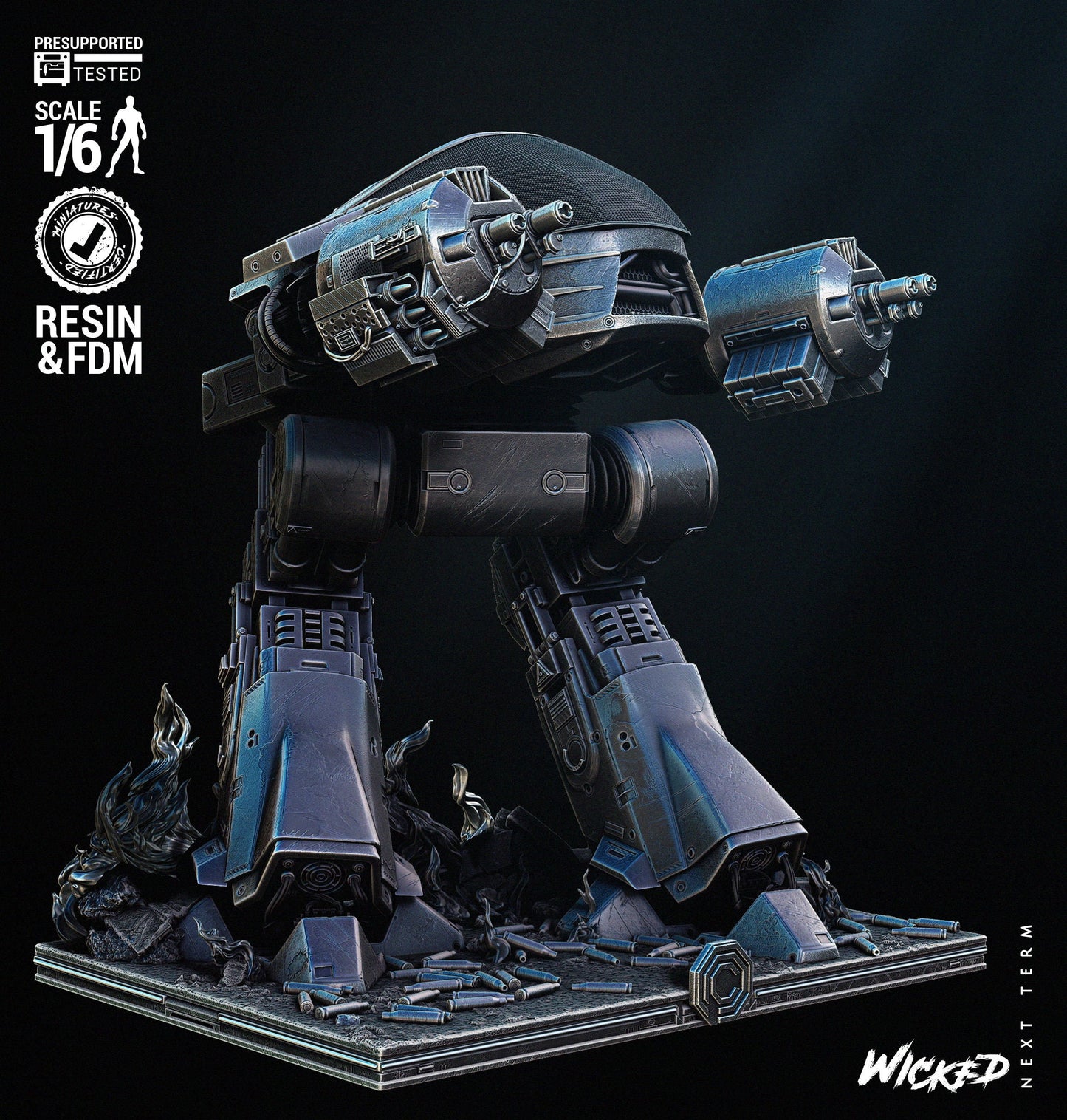 ED 209 Sculpture - UNPAINTED Fan Art - Wicked 3D Models