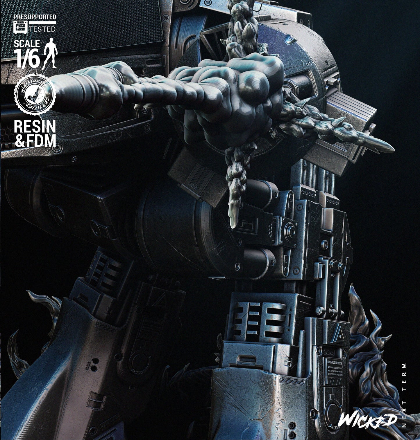 ED 209 Sculpture - UNPAINTED Fan Art - Wicked 3D Models