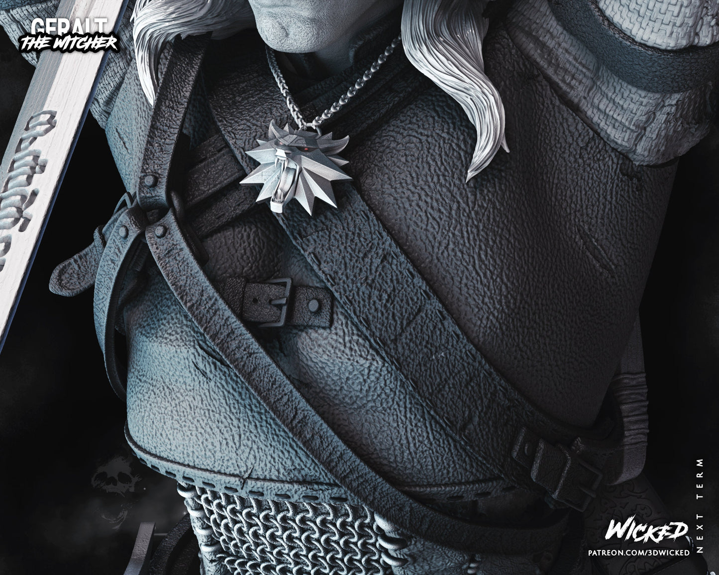 Geralt de Rivia Sculpture - UNPAINTED FAN ART - Wicked 3D Models