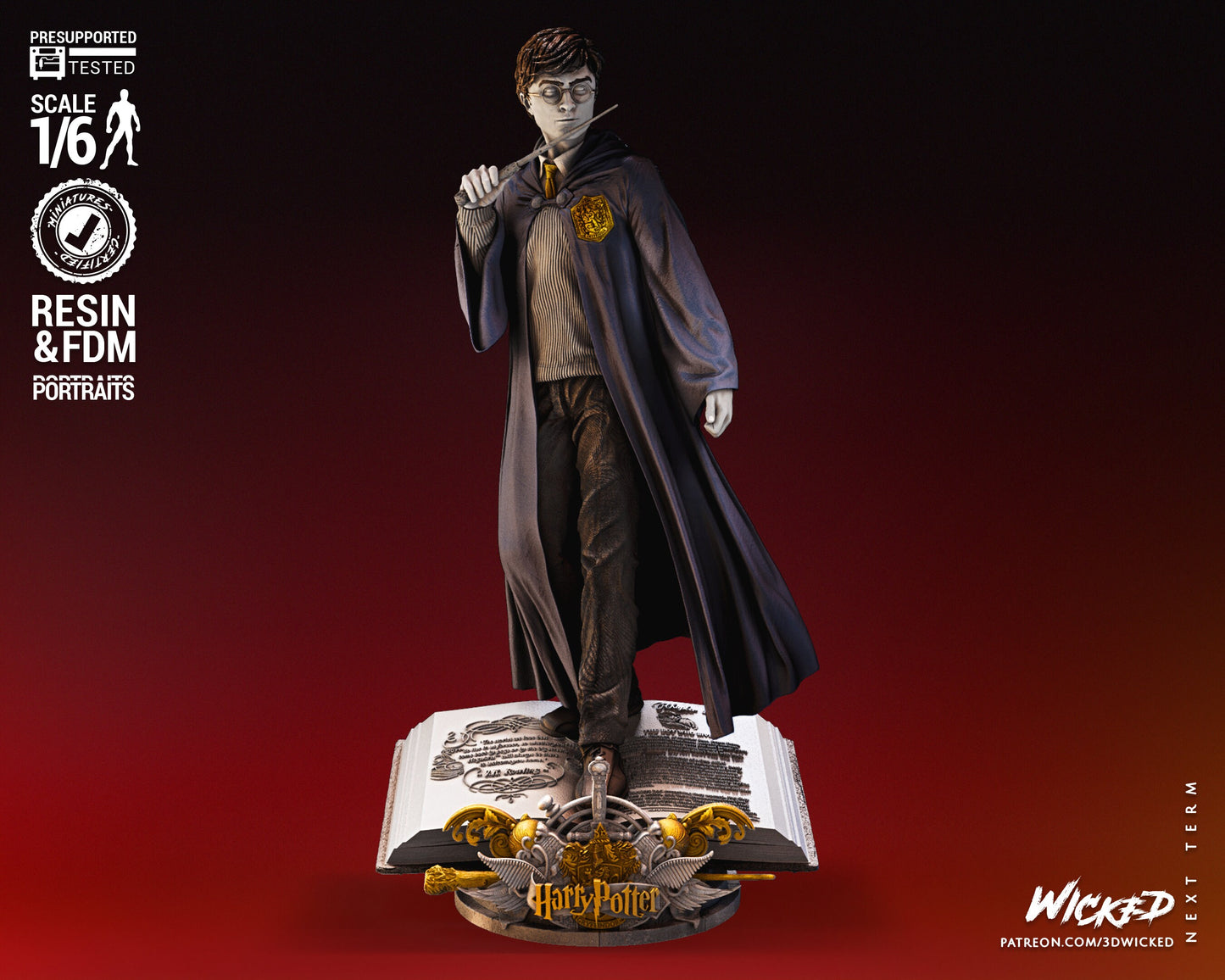 Harry Potter Sculpture - UNPAINTED FAN ART - Wicked 3D Models