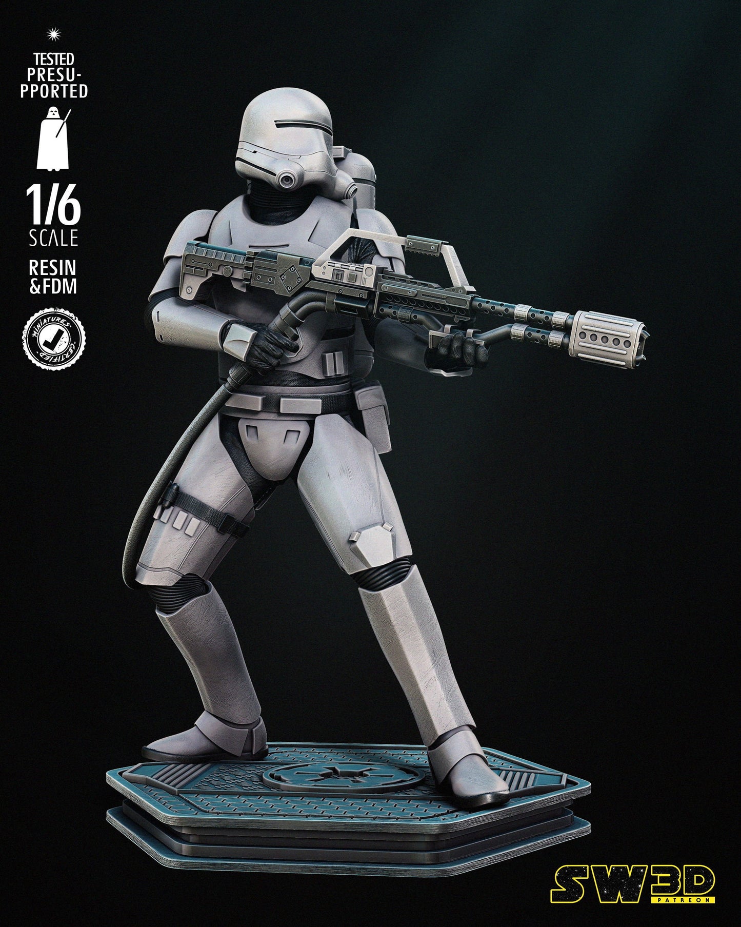 Flame Trooper Sculpture - UNPAINTED FAN ART - Star Wars 3D Models