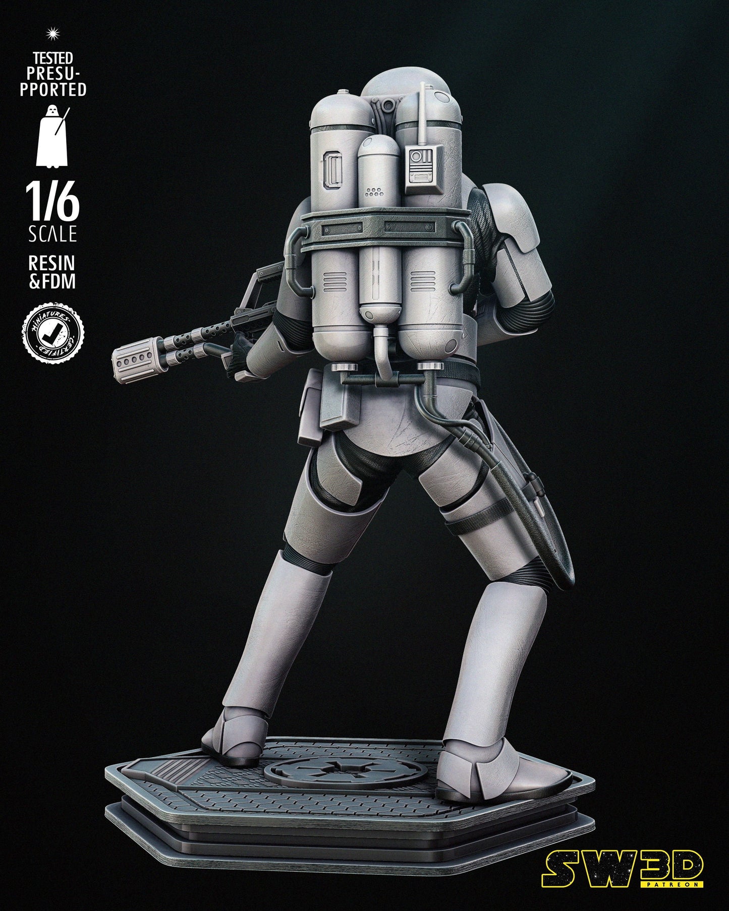 Flame Trooper Sculpture - UNPAINTED FAN ART - Star Wars 3D Models