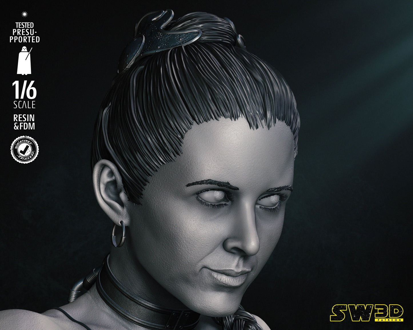 Leia Bikini Sculpture - UNPAINTED FAN ART - Star Wars 3D Models