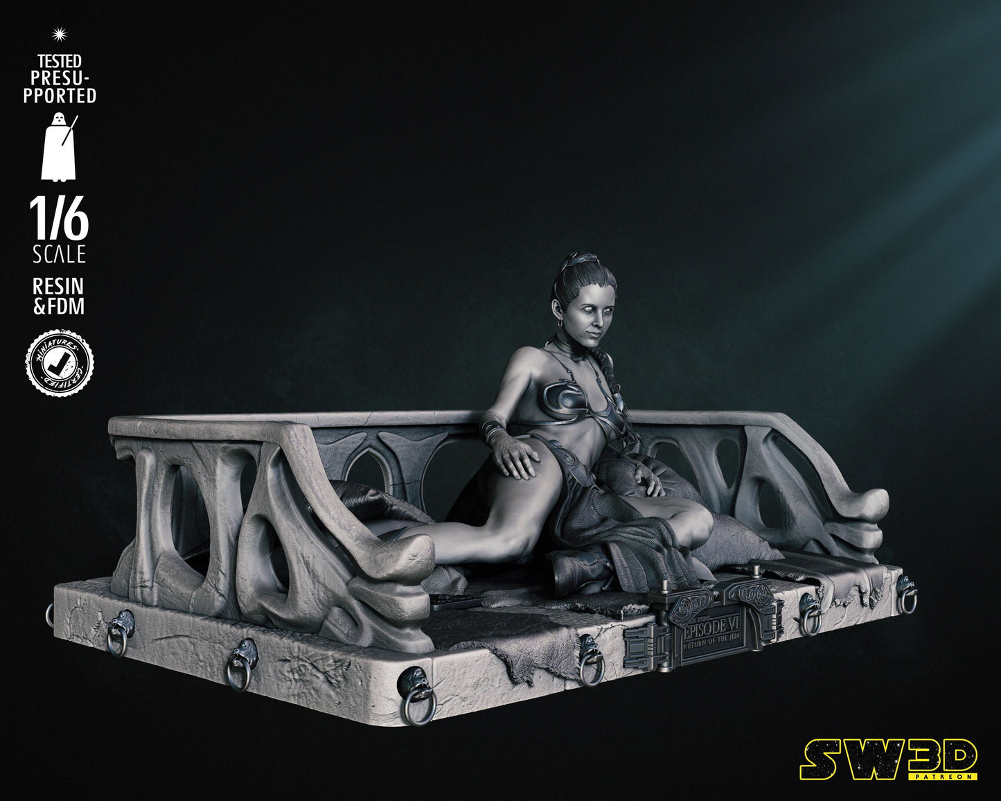 Leia Bikini Sculpture - UNPAINTED FAN ART - Star Wars 3D Models