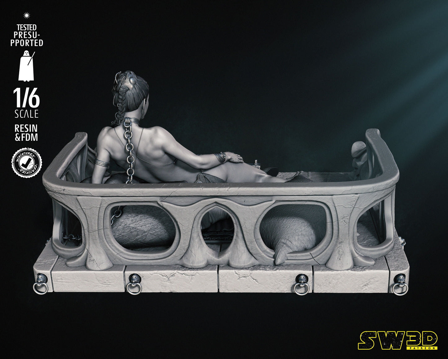 Leia Bikini Sculpture - UNPAINTED FAN ART - Star Wars 3D Models