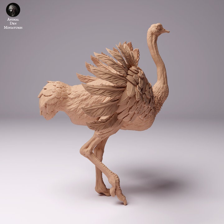 North African Ostrich Male - UNPAINTED - Animal Den Miniatures