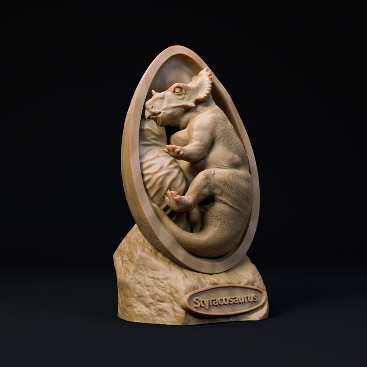Styracosaurus embryo - UNPAINTED - Dino and Dog Miniatures