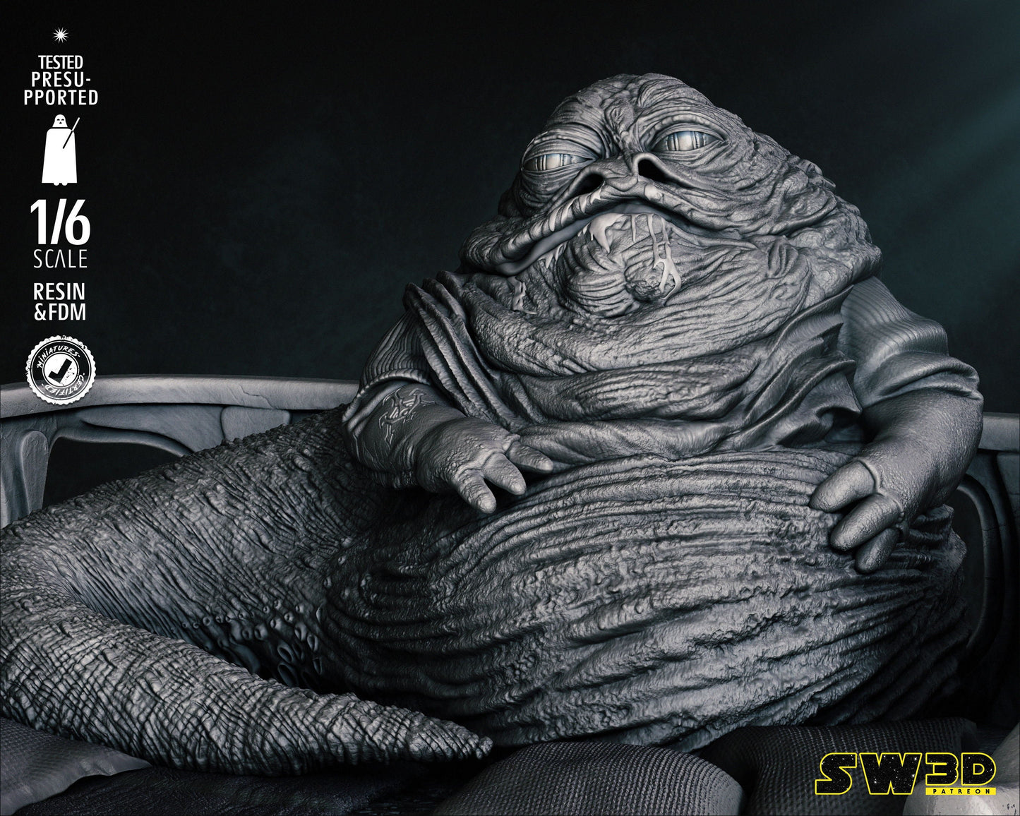 Jabba Sculpture - UNPAINTED FAN ART - Star Wars 3D Models
