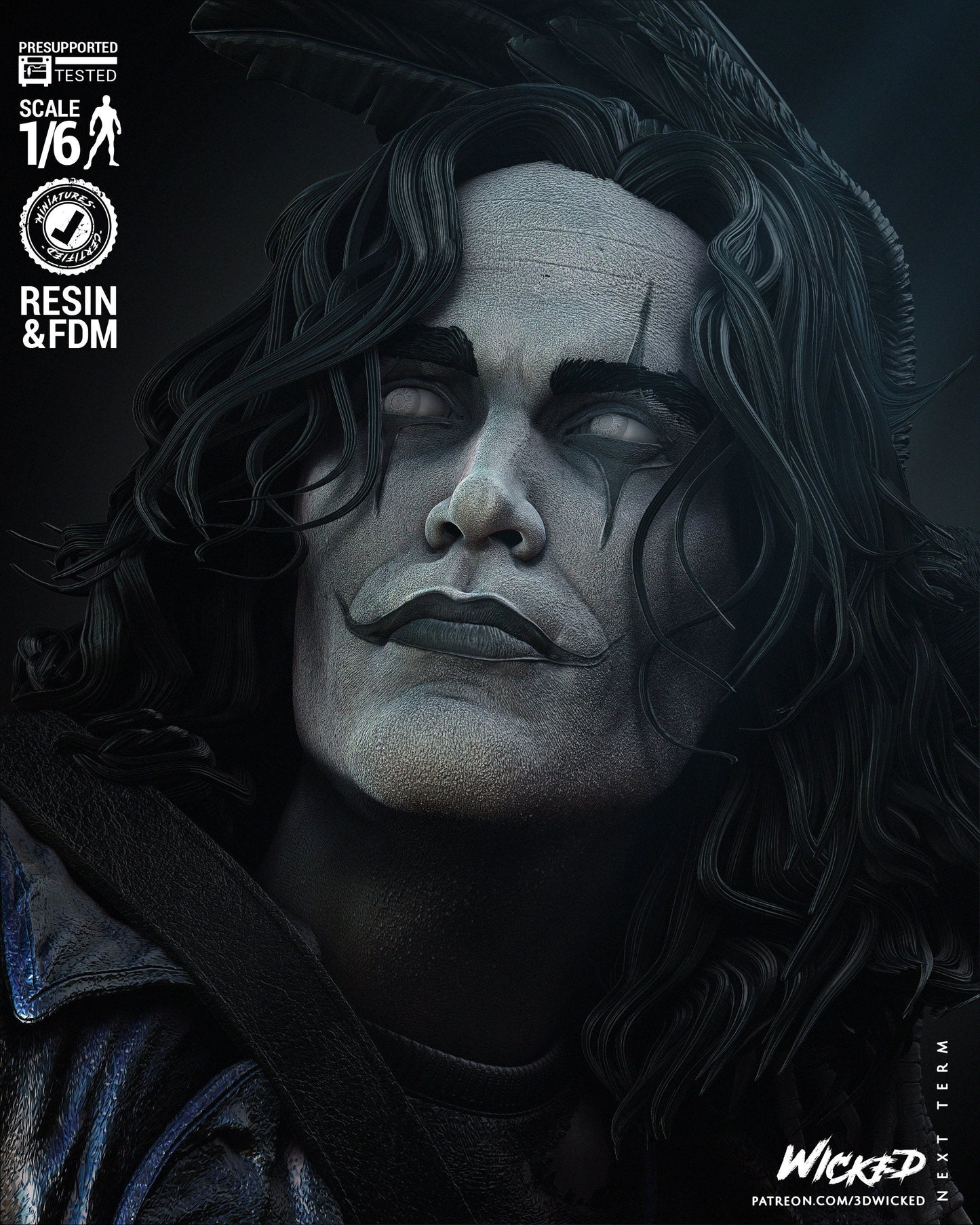 The Crow Sculpture - UNPAINTED FAN ART - Wicked 3D Models