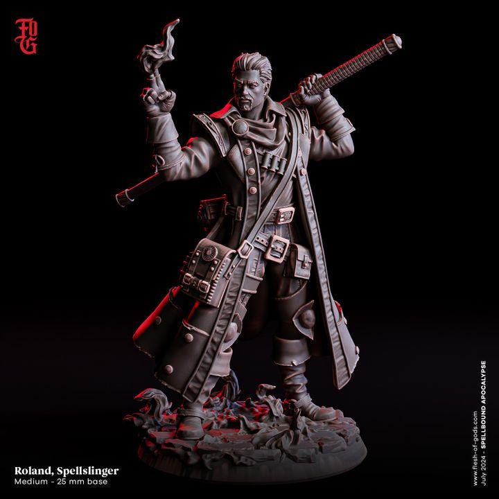 Roland, Spellslinger (Human Sorcerer) - UNPAINTED - Flesh of Gods