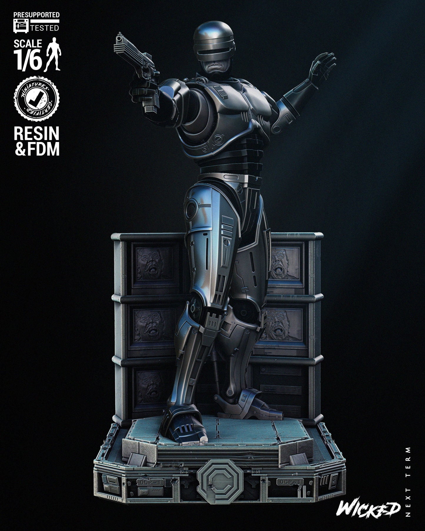 Robocop Sculpture - UNPAINTED FAN ART - Wicked 3D Models