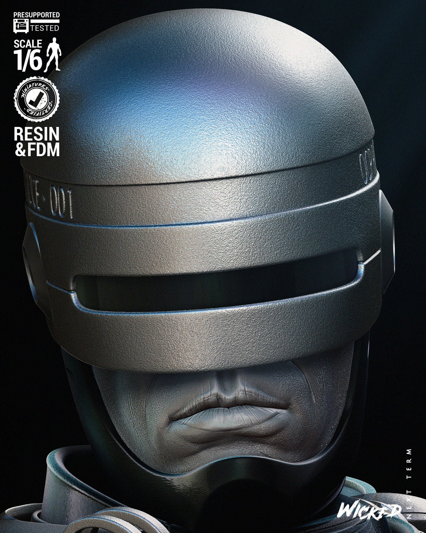Robocop Sculpture - UNPAINTED FAN ART - Wicked 3D Models