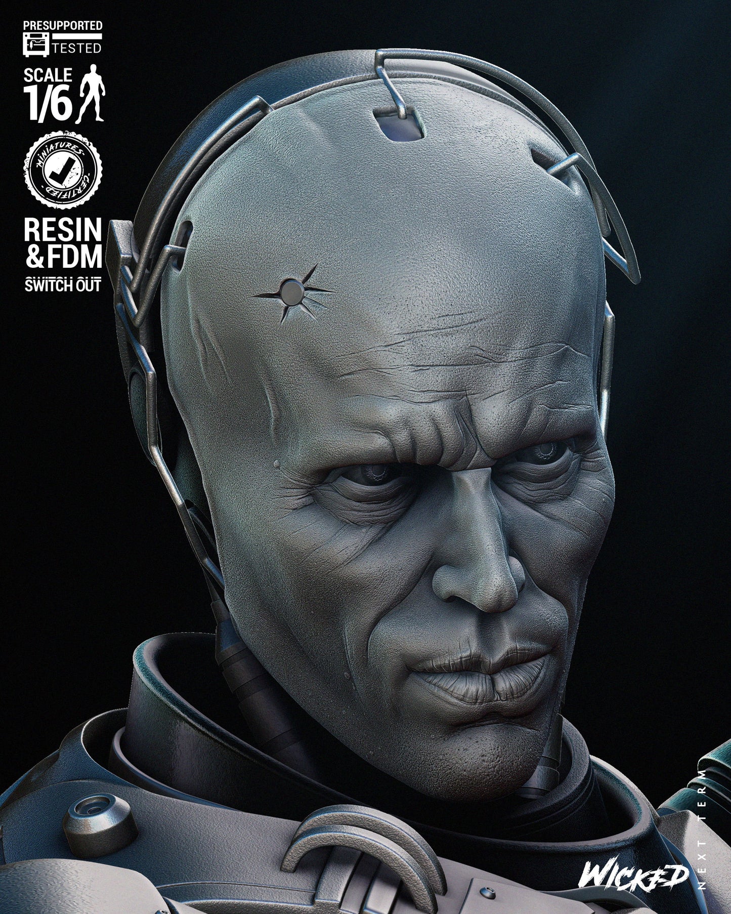 Robocop Sculpture - UNPAINTED FAN ART - Wicked 3D Models