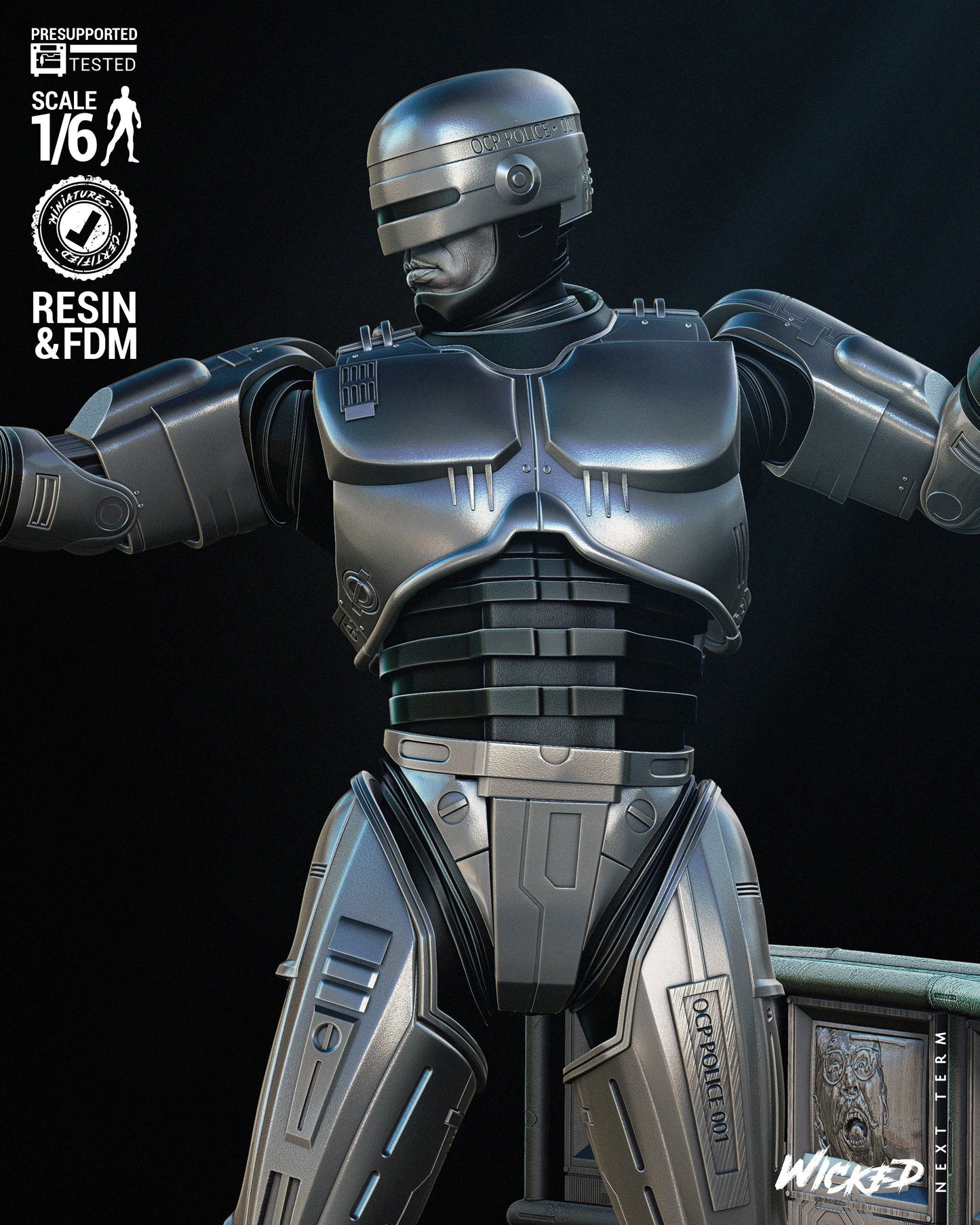 Robocop Sculpture - UNPAINTED FAN ART - Wicked 3D Models