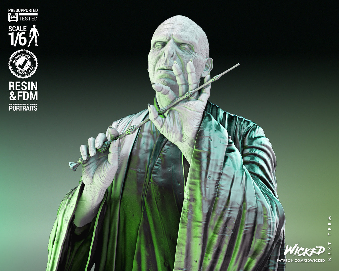 Voldemort Sculpture - UNPAINTED FAN ART - Wicked 3D Models