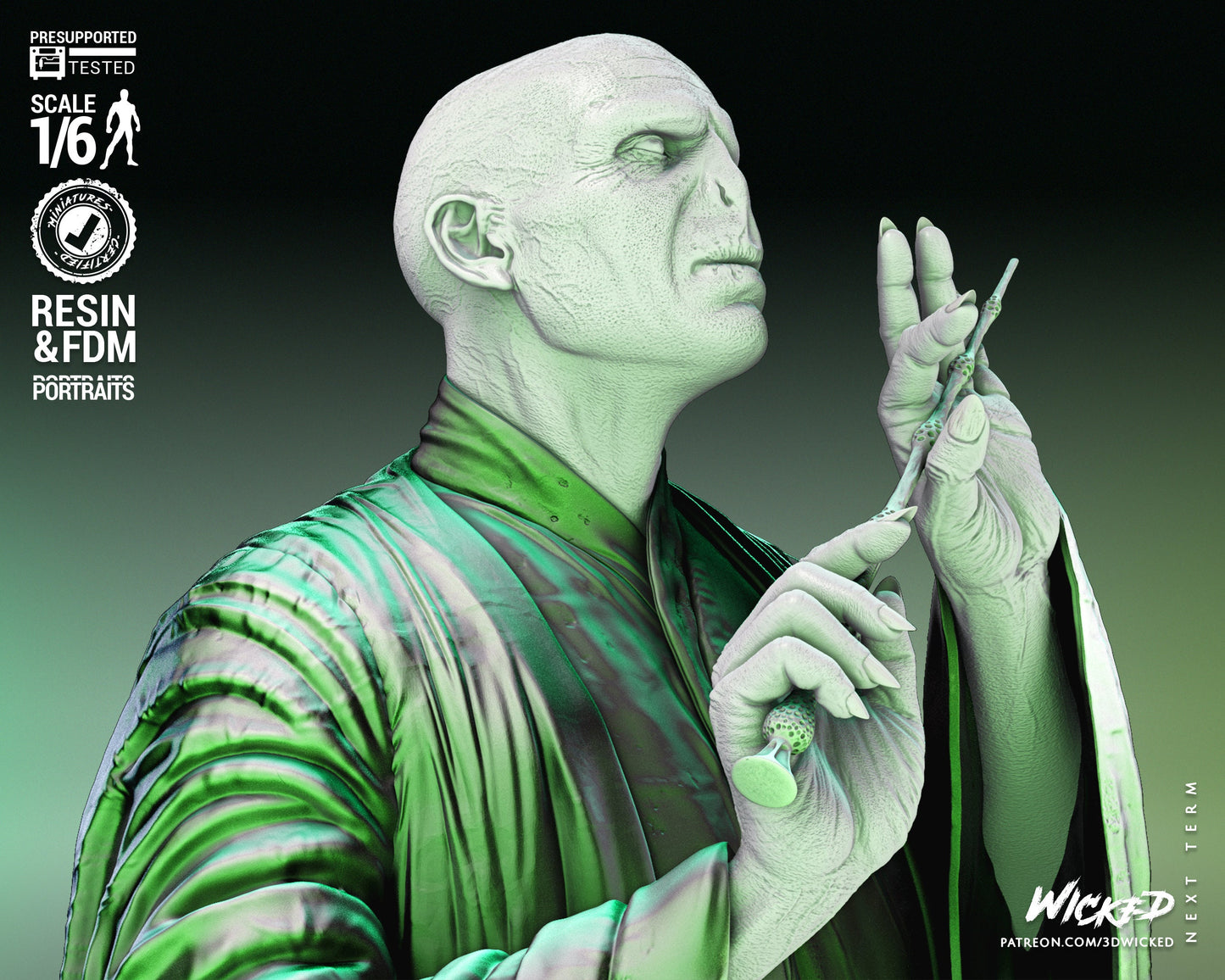 Voldemort Sculpture - UNPAINTED FAN ART - Wicked 3D Models