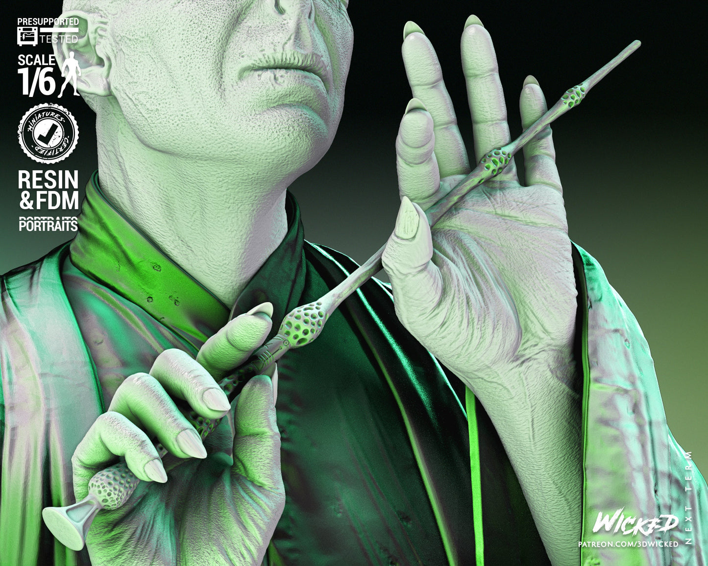 Voldemort Sculpture - UNPAINTED FAN ART - Wicked 3D Models