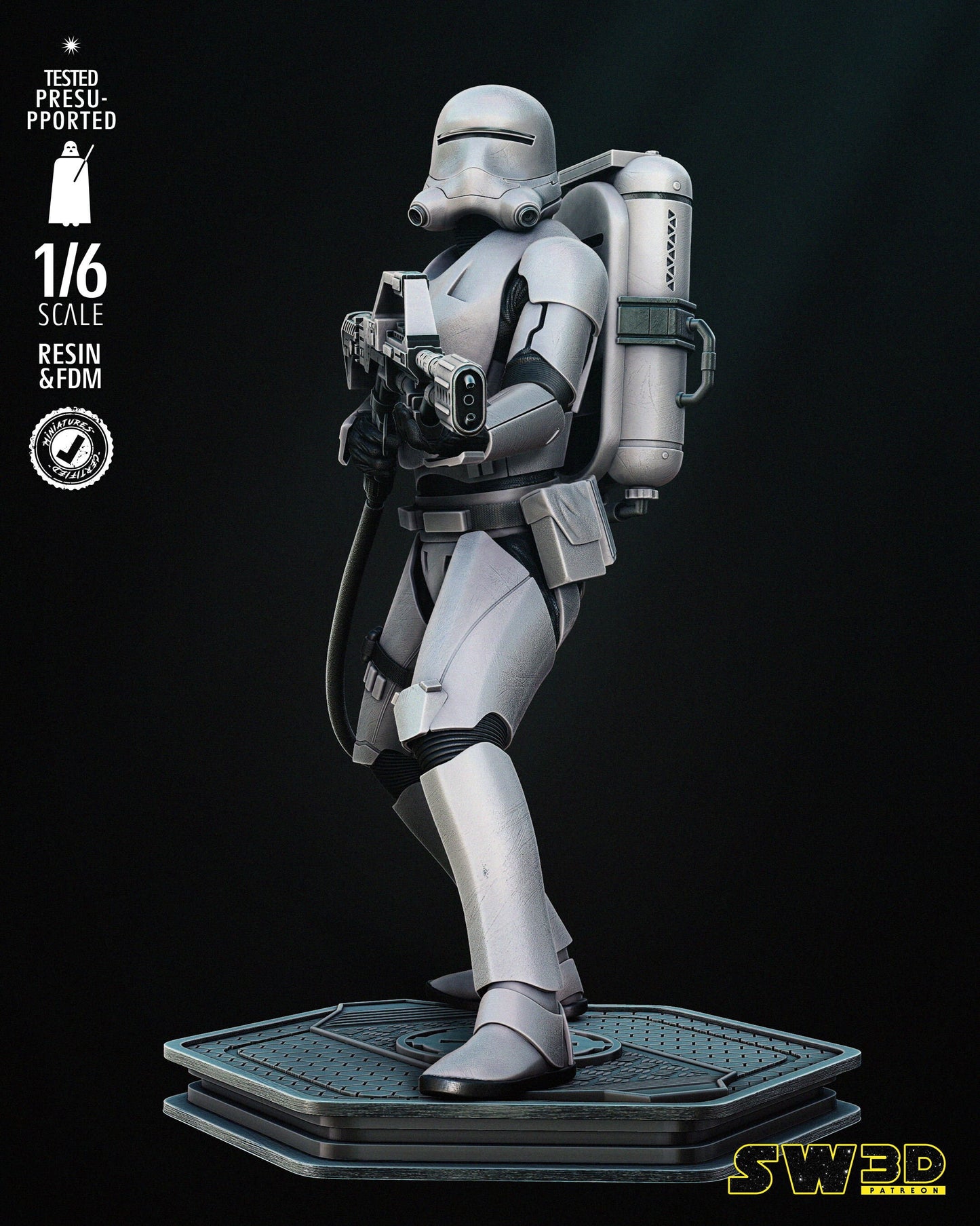 Flame Trooper Sculpture - UNPAINTED FAN ART - Star Wars 3D Models