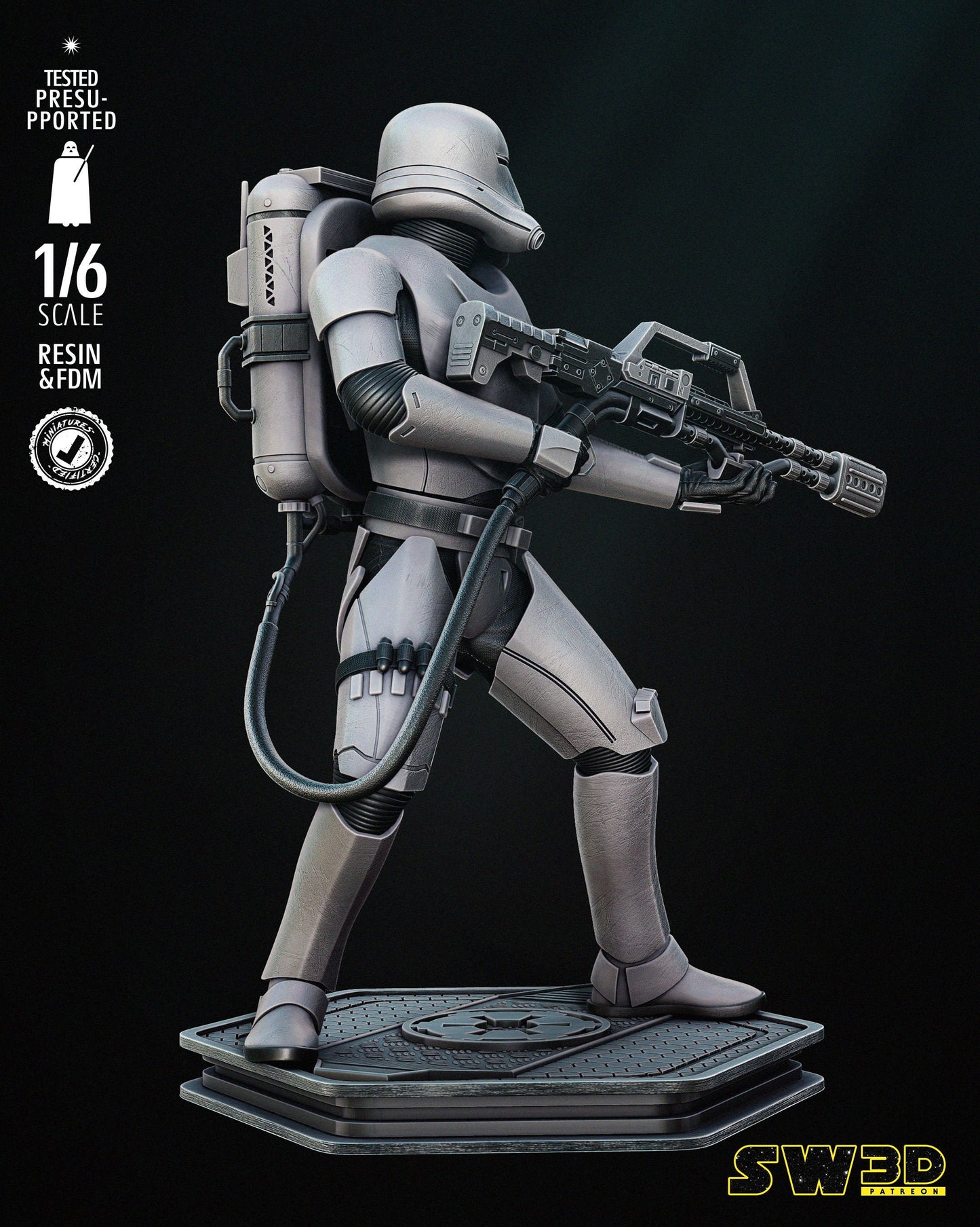 Flame Trooper Sculpture - UNPAINTED FAN ART - Star Wars 3D Models