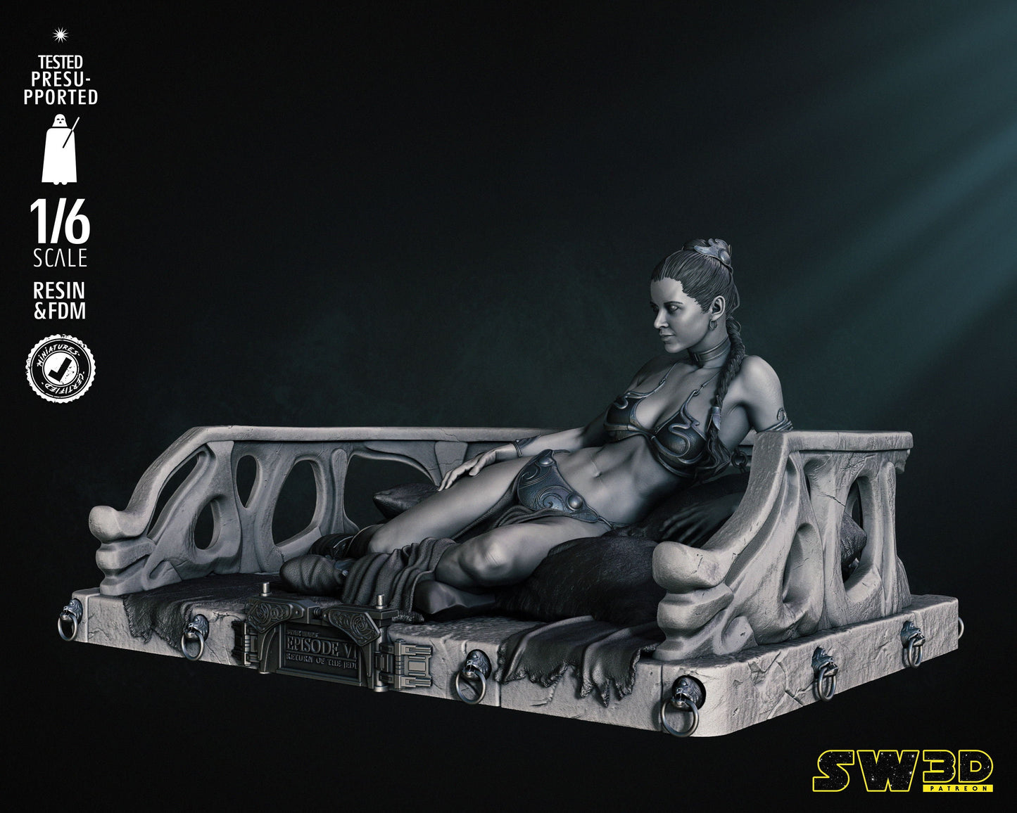 Leia Bikini Sculpture - UNPAINTED FAN ART - Star Wars 3D Models