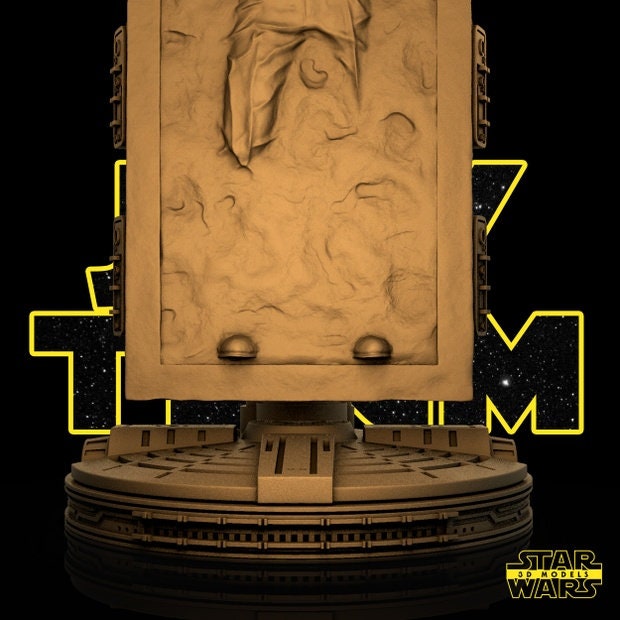 Han Solo On Carbonite Sculpture - UNPAINTED FAN ART - Star Wars 3D Models